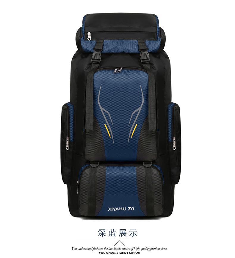 60L Large Capacity Outdoor Mountaineering Bag Waterproof Nylon Traveling Bag Couple Backpack Casual Men &#039;S And Women &#039;S Sports Backpack