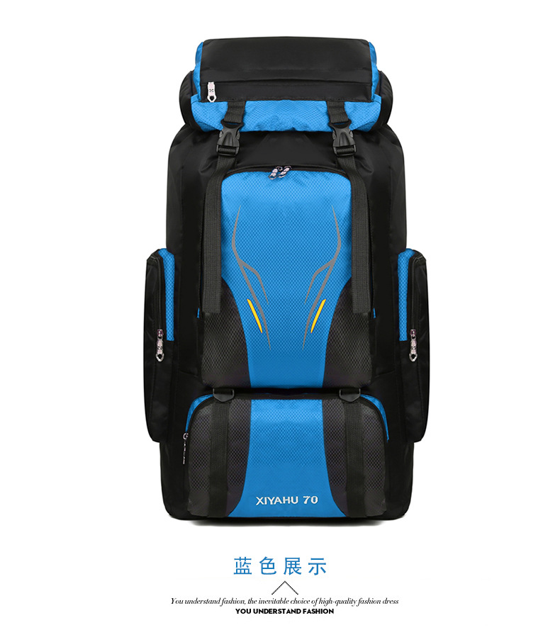 60L Large Capacity Outdoor Mountaineering Bag Waterproof Nylon Traveling Bag Couple Backpack Casual Men &#039;S And Women &#039;S Sports Backpack