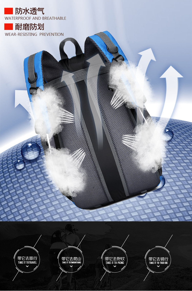 Outdoor 2020 Mountaineering Bag Fashion Sports Travel Bag Sports Bag Multi-Functional Nylon Cloth Backpack Computer Backpack