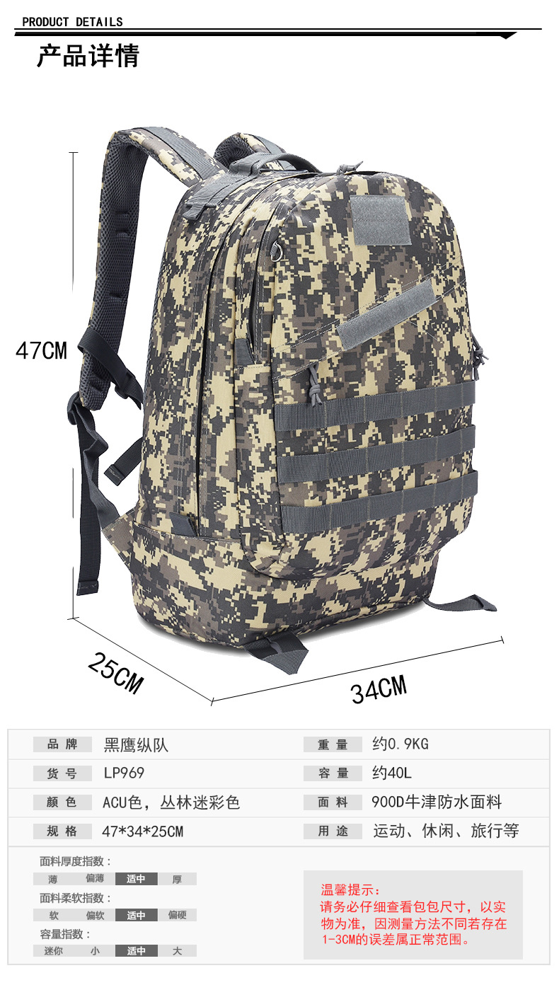 Factory Direct Sales Jesus Survival Backpack Waterproof Camouflage Outdoor Mountaineering Bag Level 3 Backpack Tactical 3D Bag in Stock