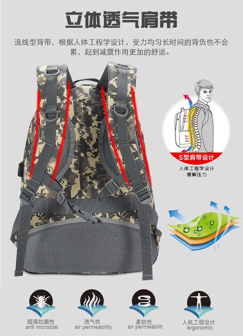Factory Direct Sales Jesus Survival Backpack Waterproof Camouflage Outdoor Mountaineering Bag Level 3 Backpack Tactical 3D Bag in Stock