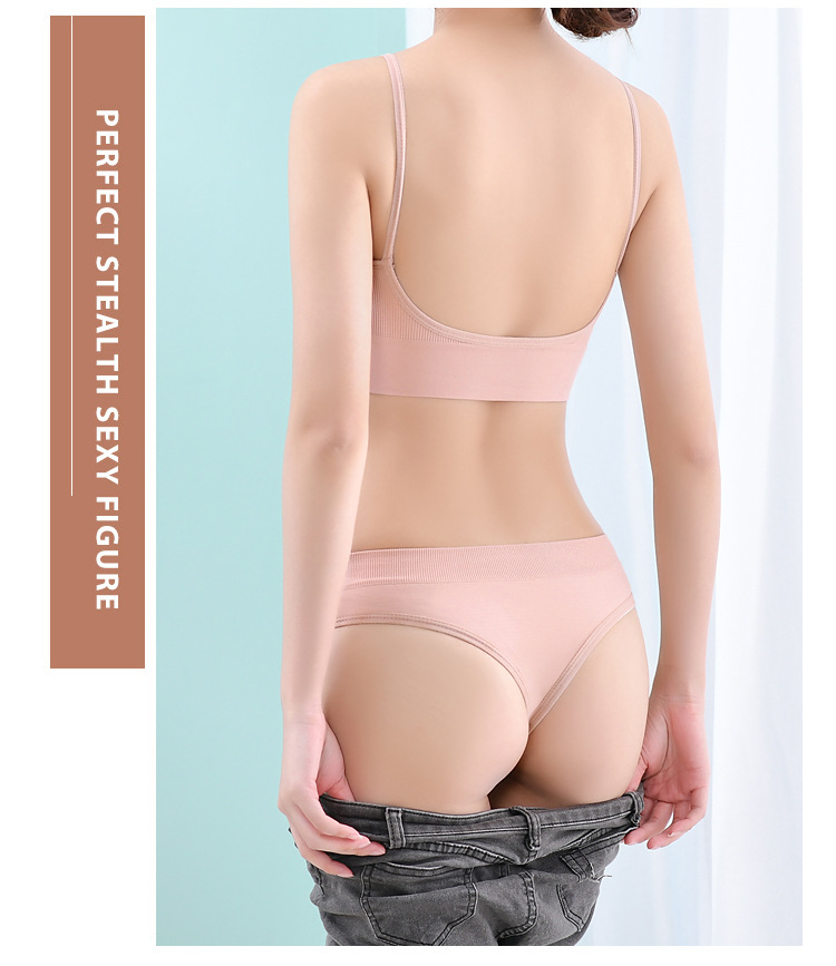 Cross-Border Underwear Wireless Sexy Push-up Bra Triangle Cup Wrapped Chest Beautiful Vest Comfortable Underwear Bra Set for Women