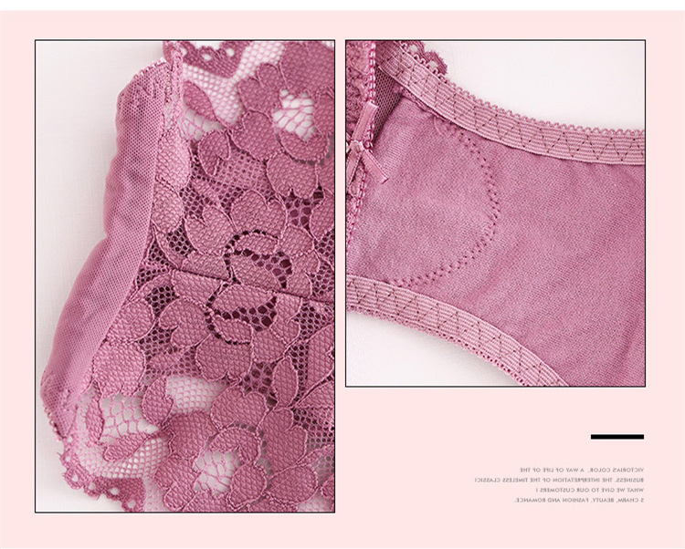 Small Chest Push up Adjustable Lace Girl Sexy Underwear Female Beauty Back Bra Breast Holding Bra Set #8855