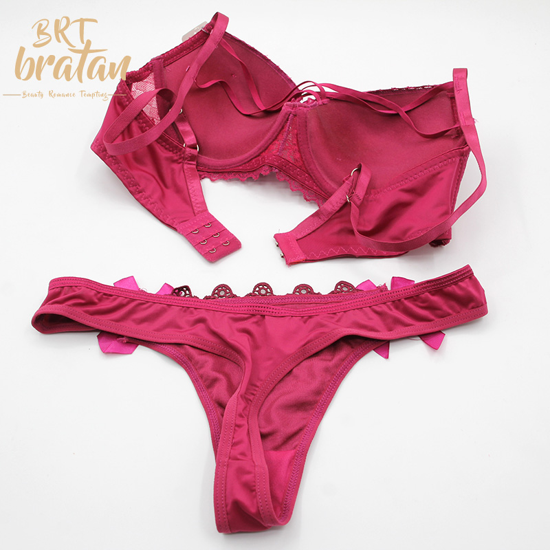 Aolijia, water soluble embroidery luxurious and elegant sexy bra set with cross strap before breast high - end bra set