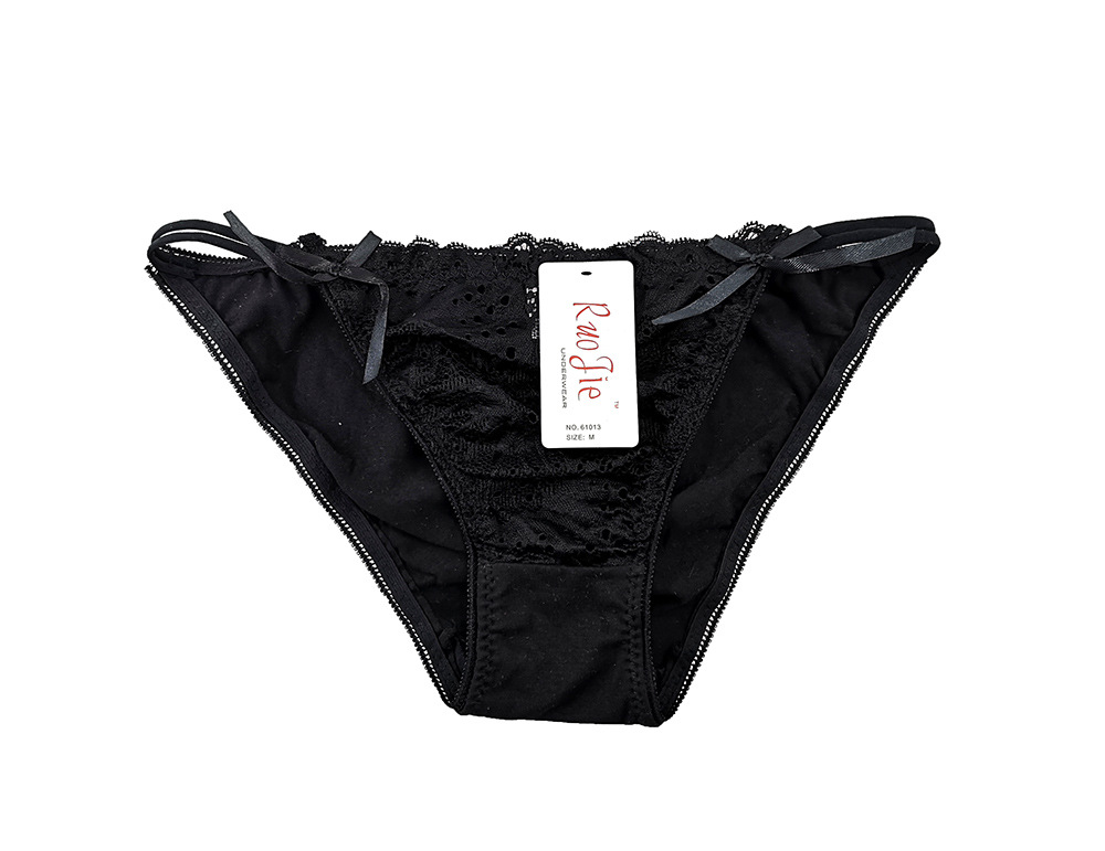 Lace sexy lingerie g-string bow ladies triangle underwear spot bra set Lace sexy lingerie g-string bow ladies triangle underwear spot bra set