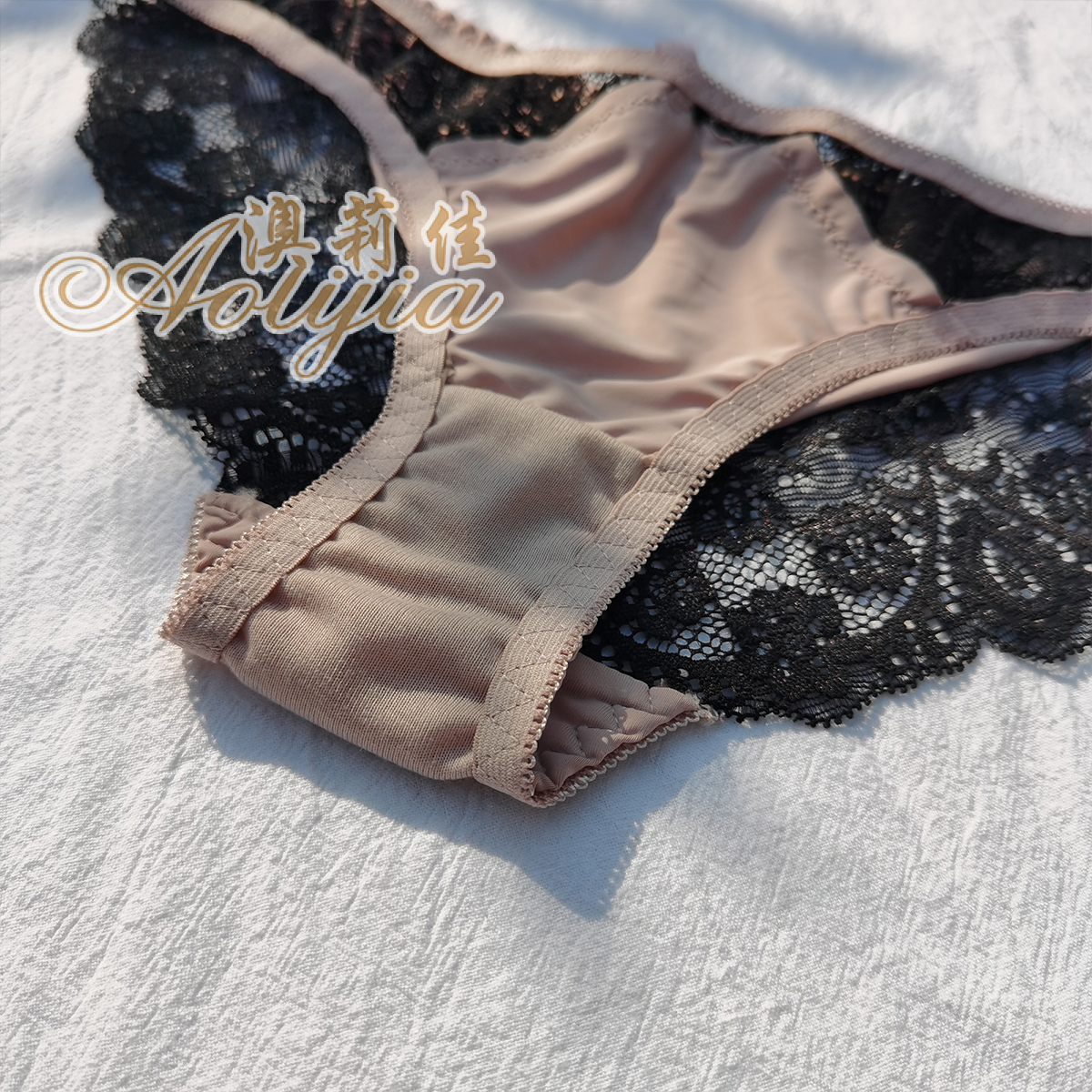 Steel Ring Massage Cup Lace Bra Set Contrast Color Lace B Cup Bra Panties Set 6 Colors