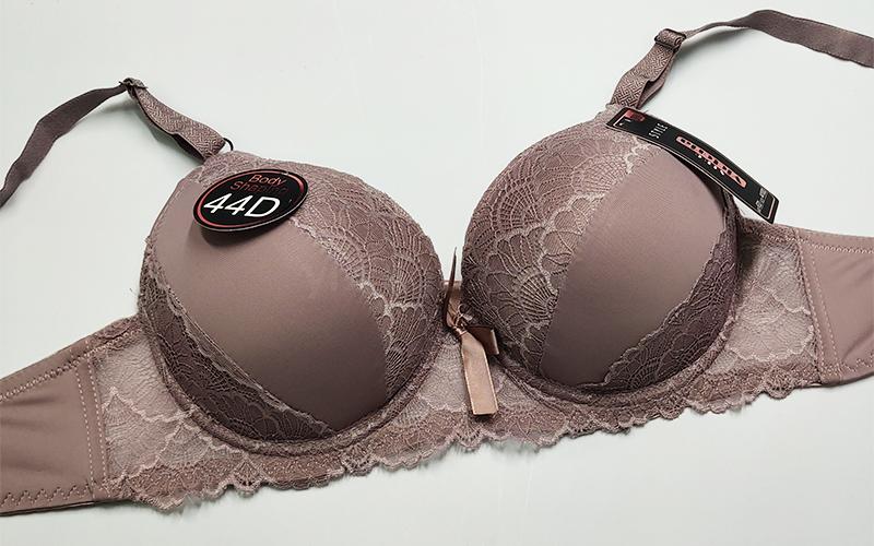 European and American Ladies' bra set with thick PADDED push-up Bra floral embroidery large size 42-52 D cups
