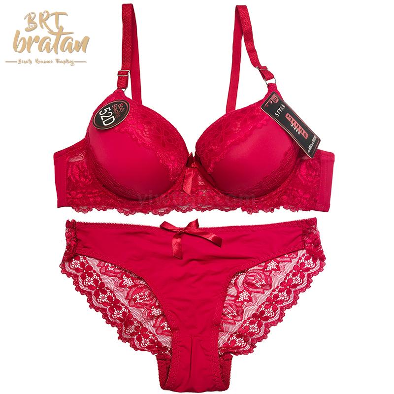 Bra set thick Padded large size with underwire 42-52D large cup panties set