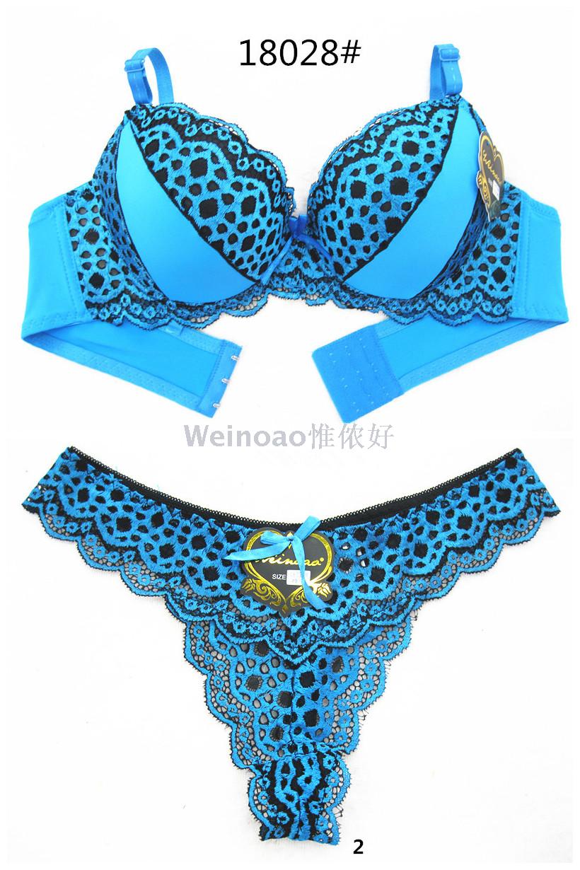 Foreign trade source sexy bra set lace print matching underwear large size underwear set stock