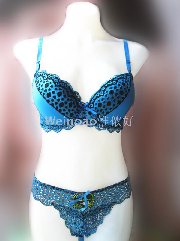 Foreign trade source sexy bra set lace print matching underwear large size underwear set stock