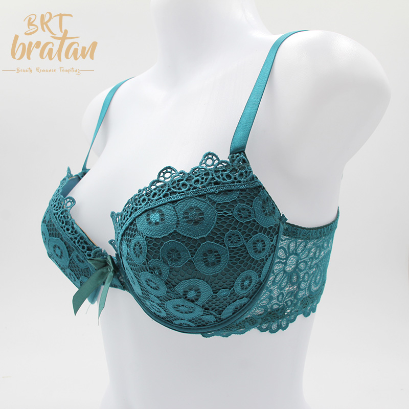 Two pcs bra set with luxurious and sexy high-end embroidery lace beauty bra and panty set