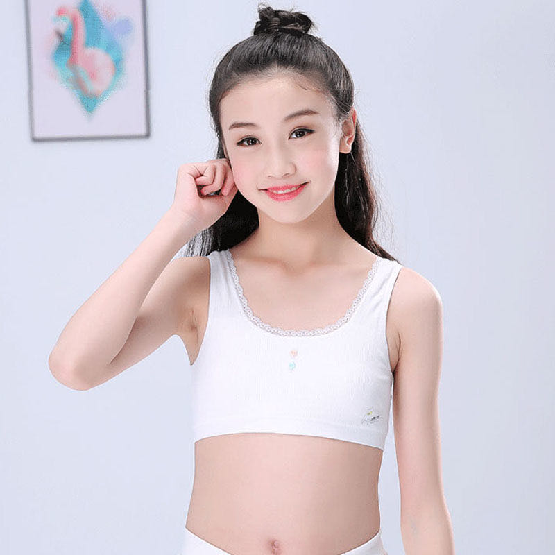 2020 New Girl&#039;s Seamless Bra Vest Student Growth Period Underwear Thread Girl Tank-Top