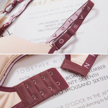 LAN E Seamless Skin Age English letters shoulder strap Abraded Seamless bra Comfortable Gather underwear Women