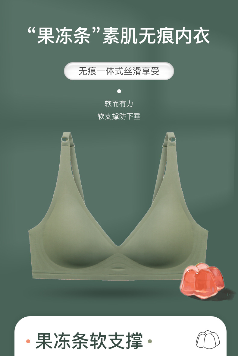 Underwear for Women Wireless Thin Small Chest Push up Zero-Sense Adjustable Invisible Seamless Bra Skin Jelly Underwear