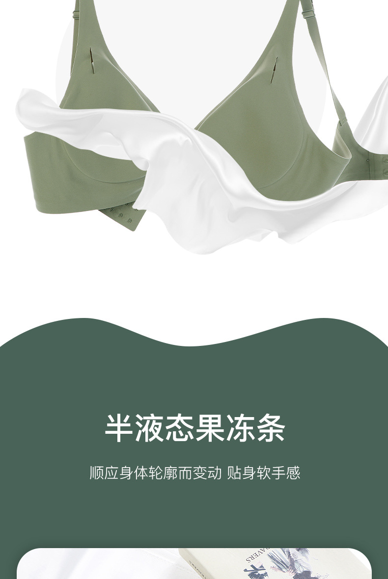 Underwear for Women Wireless Thin Small Chest Push up Zero-Sense Adjustable Invisible Seamless Bra Skin Jelly Underwear