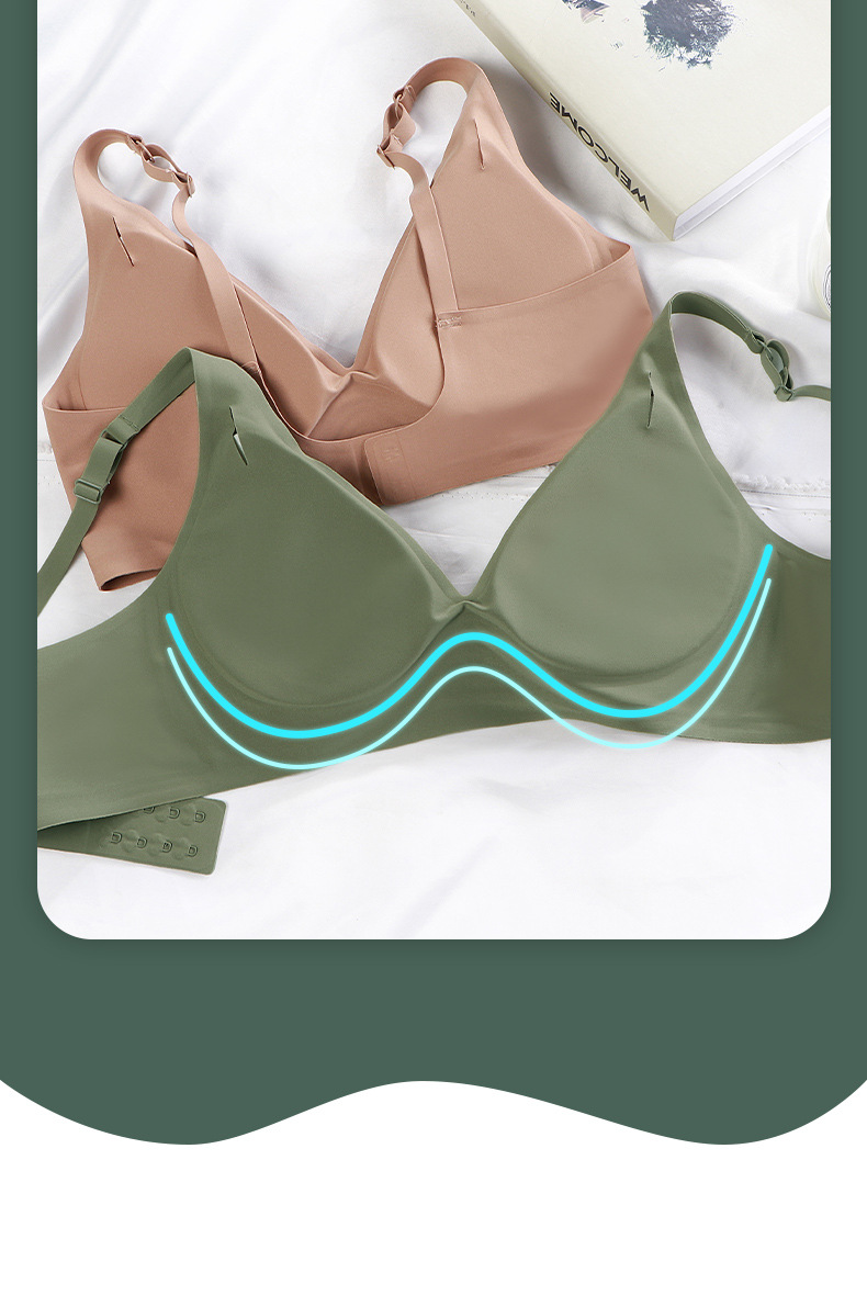 Underwear for Women Wireless Thin Small Chest Push up Zero-Sense Adjustable Invisible Seamless Bra Skin Jelly Underwear