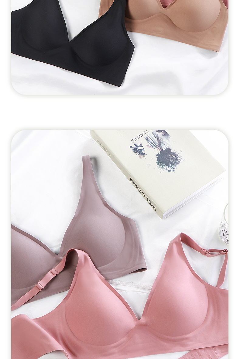 Underwear for Women Wireless Thin Small Chest Push up Zero-Sense Adjustable Invisible Seamless Bra Skin Jelly Underwear