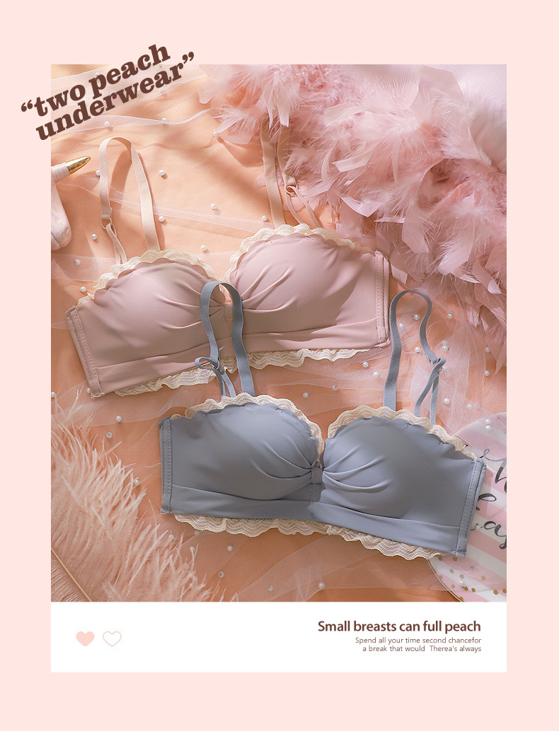 Women's Underwear Small Chest Push up Wireless Invisible Beauty Back Bra Upper Support Girl Seamless Bra Breast Holding