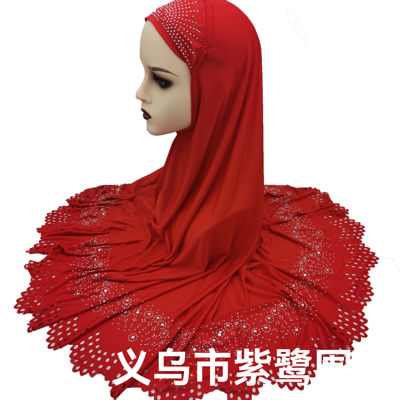 Foreign Trade Hot Selling European and American African Middle East Arab Muslim Ladies Laser Cut Flower Hot Drilling Veil Tam-O&#039;-Shanter Pack