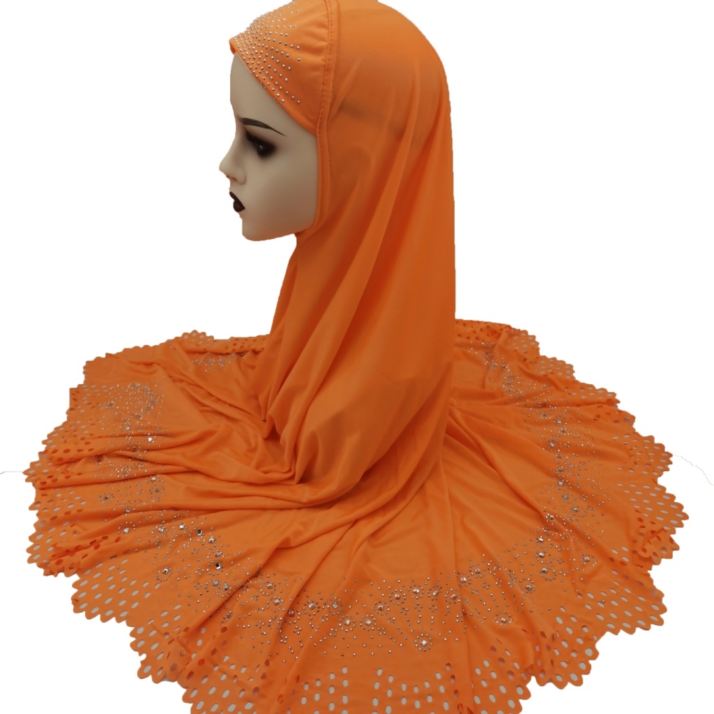 Foreign Trade Hot Selling European and American African Middle East Arab Muslim Ladies Laser Cut Flower Hot Drilling Veil Tam-O'-Shanter Pack