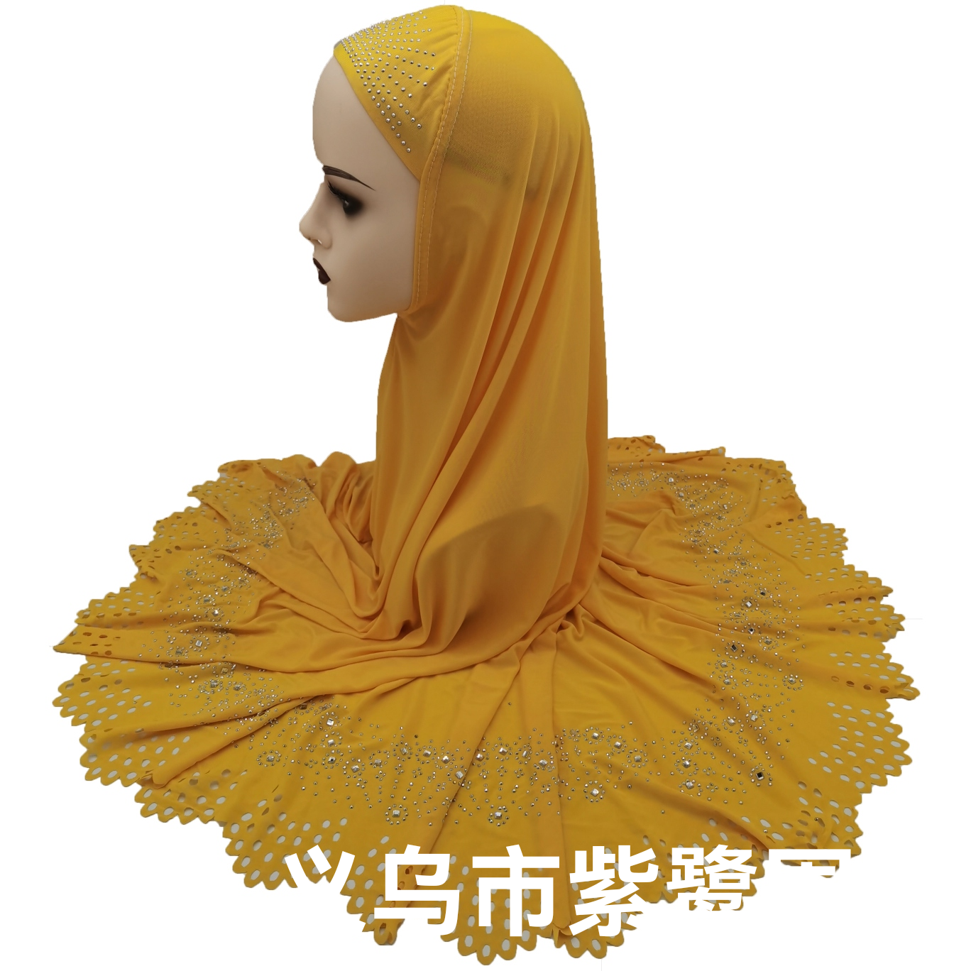 Foreign Trade Hot Selling European and American African Middle East Arab Muslim Ladies Laser Cut Flower Hot Drilling Veil Tam-O&#039;-Shanter Pack