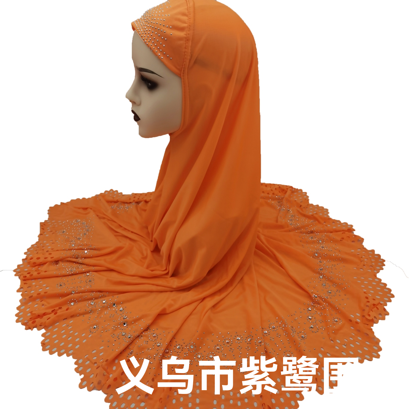 Foreign Trade Hot Selling European and American African Middle East Arab Muslim Ladies Laser Cut Flower Hot Drilling Veil Tam-O&#039;-Shanter Pack
