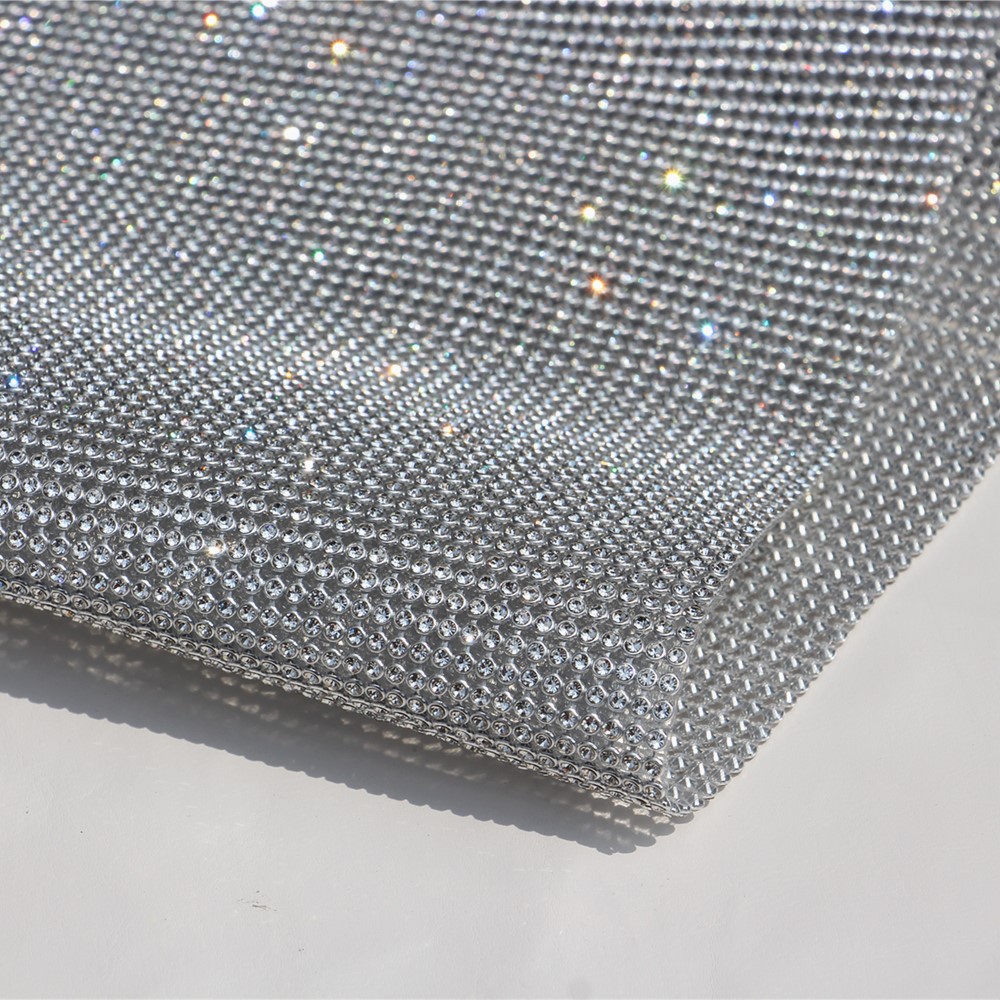 Factory Wholesale Silver Bottom Aluminum Mesh Drill Full Diamond 3mm Hot Melt Adhesive Rhinestone Hot Drilling Board Diamond DIY Stick-on Crystals Customizable