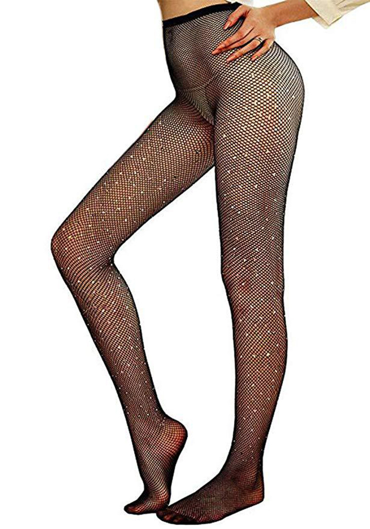 Disco Shiny Crystal Mesh Diamond Socks Fishing Mesh Stockings Female Stocking Mesh Body Stockings Hot Drilling Socks Mesh Stockings