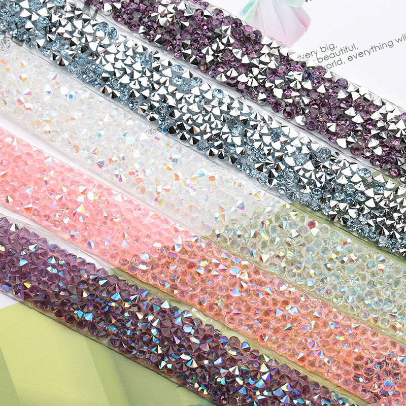 Cross-Border Clothing Accessories Hot Drilling Drill Article Hot Melt Adhesive Diamond Band DIY Ornament Accessories