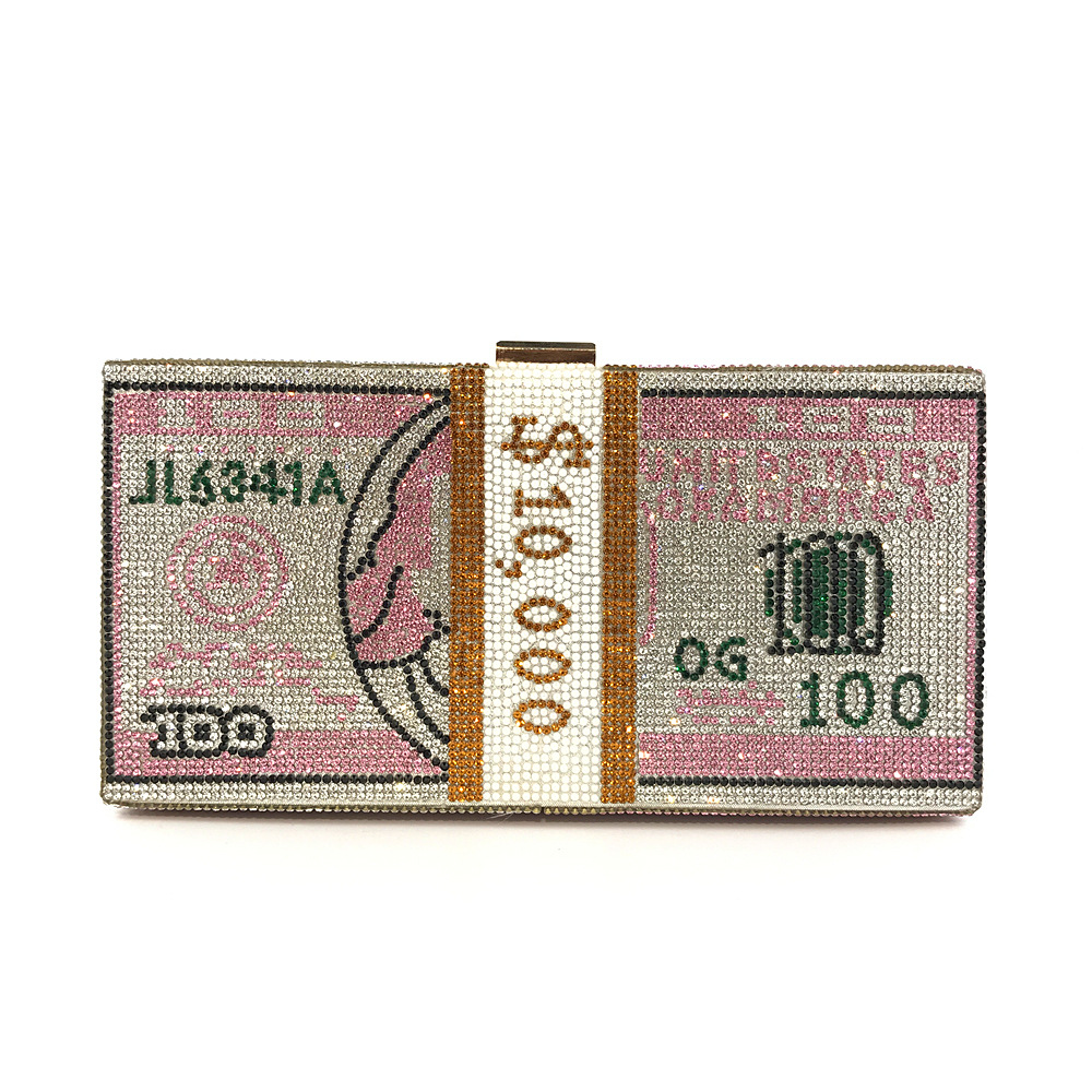 Hengmei New Style Hot Drilling Dollar Handbag Dress Evening Bag Women's Handbag Crystal Dollar Bag Clutch Bag Hengmei New Style Hot Drilling Dollar Handbag Dress Evening Bag Women's Handbag Crystal Dollar Bag Clutch Bag