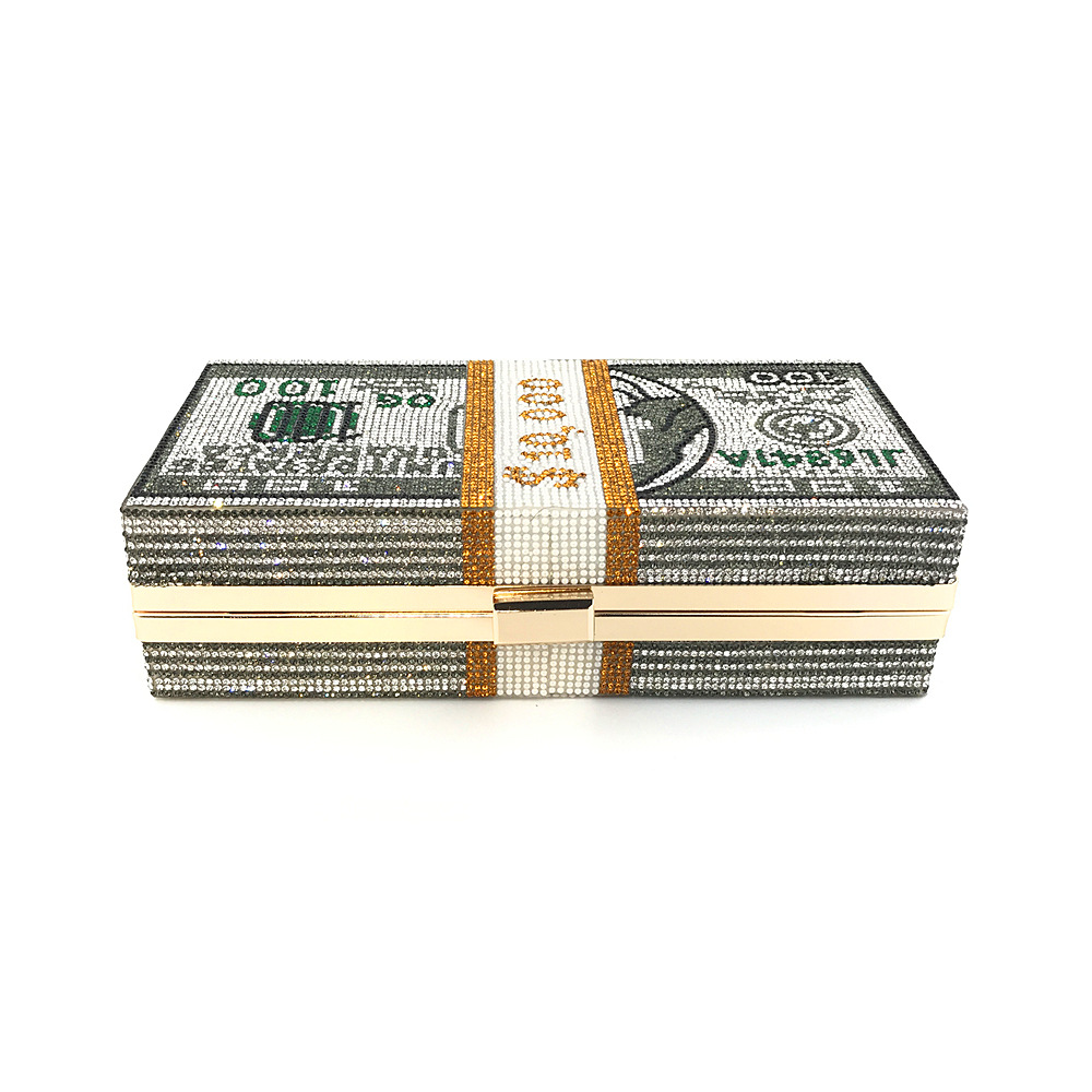 Hengmei New Style Hot Drilling Dollar Handbag Dress Evening Bag Women's Handbag Crystal Dollar Bag Clutch Bag Hengmei New Style Hot Drilling Dollar Handbag Dress Evening Bag Women's Handbag Crystal Dollar Bag Clutch Bag