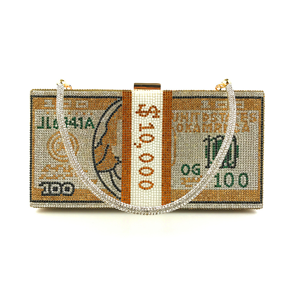 Hengmei New Style Hot Drilling Dollar Handbag Dress Evening Bag Women's Handbag Crystal Dollar Bag Clutch Bag Hengmei New Style Hot Drilling Dollar Handbag Dress Evening Bag Women's Handbag Crystal Dollar Bag Clutch Bag