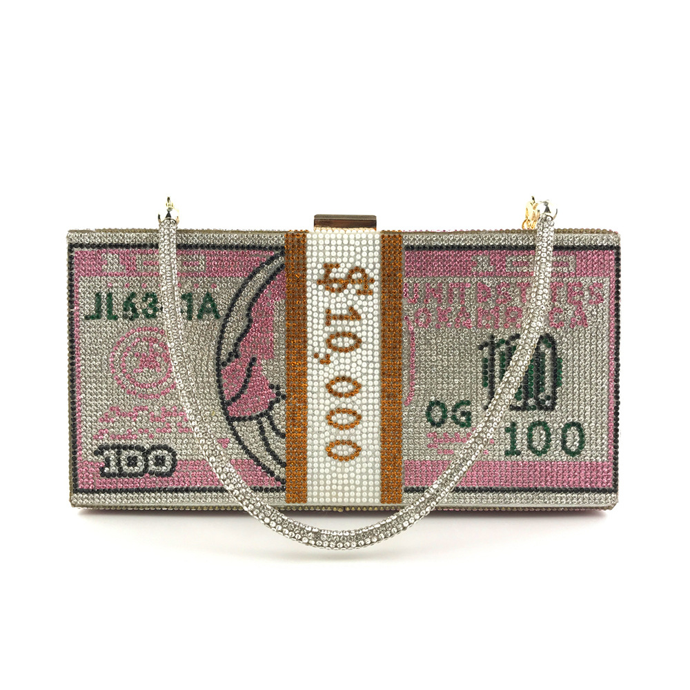 Hengmei New Style Hot Drilling Dollar Handbag Dress Evening Bag Women's Handbag Crystal Dollar Bag Clutch Bag Hengmei New Style Hot Drilling Dollar Handbag Dress Evening Bag Women's Handbag Crystal Dollar Bag Clutch Bag