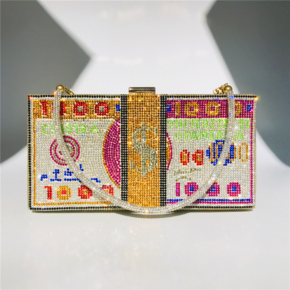 Hengmei New Style Hot Drilling Dollar Handbag Dress Evening Bag Women's Handbag Crystal Dollar Bag Clutch Bag Hengmei New Style Hot Drilling Dollar Handbag Dress Evening Bag Women's Handbag Crystal Dollar Bag Clutch Bag