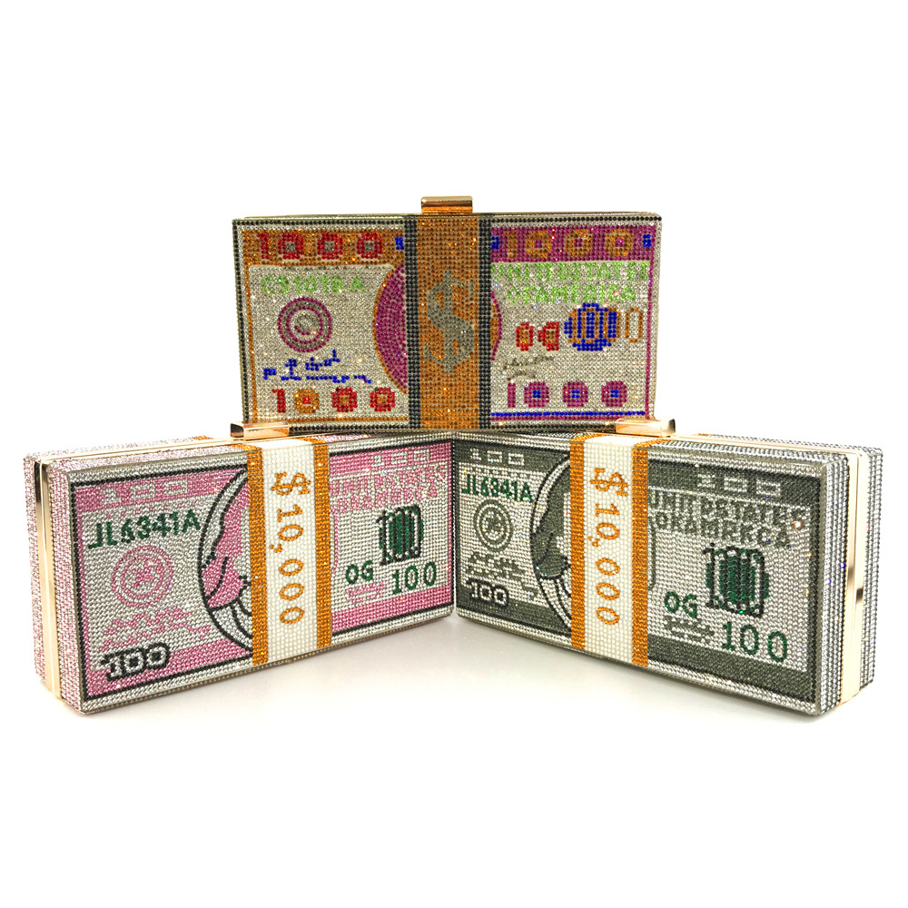 Hengmei New Style Hot Drilling Dollar Handbag Dress Evening Bag Women's Handbag Crystal Dollar Bag Clutch Bag Hengmei New Style Hot Drilling Dollar Handbag Dress Evening Bag Women's Handbag Crystal Dollar Bag Clutch Bag