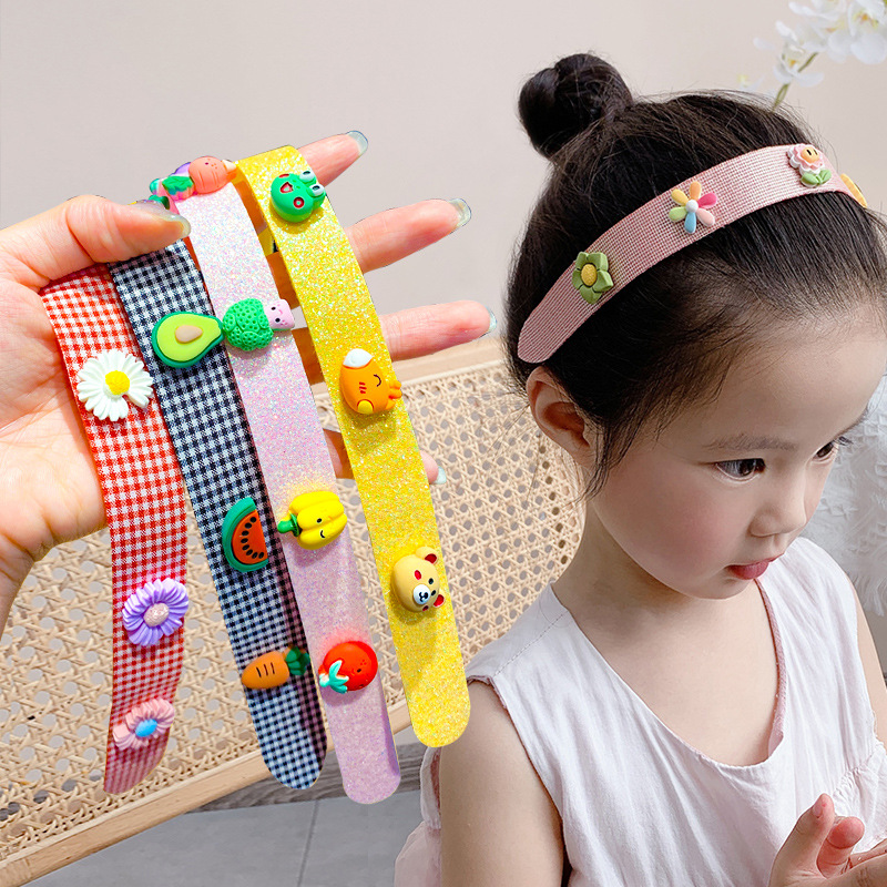Velcro Headband Female Broken Hair Bangs Children TikTok Headband Hook and Loop Fasteners Headdress   fabric heat press