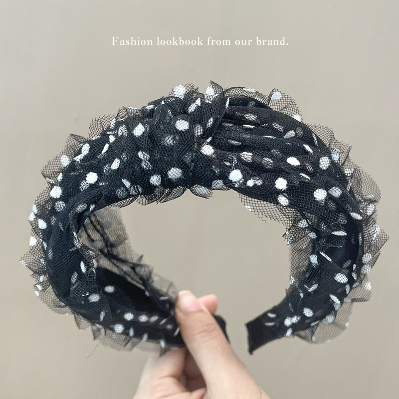 Wide Brim Hair Band Korean Style Internet Celebrity Cross Lace Retro Simple Ins Adult Hair fabric heat press Wide Brim Hair Band Korean Style Internet Celebrity Cross Lace Retro Simple Ins Adult Hair fabric heat press