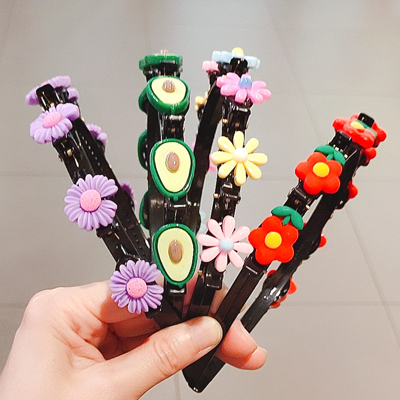 Children&#039;s Hair Band Korean Hair Accessories Cute Baby Broken Hair Headband Hair Braiding Artifact   fabric heat press