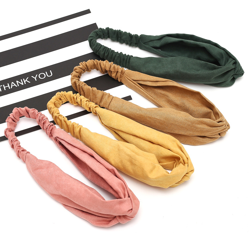 New Cross Tight Hair Band Washing Face Hair Band Women&#039;s Solid Color Hair Accessories Korean  fabric heat press