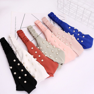 New Cross Tight Hair Band Washing Face Hair Band Women's Solid Color Hair Accessories Korean fabric heat press New Cross Tight Hair Band Washing Face Hair Band Women's Solid Color Hair Accessories Korean fabric heat press