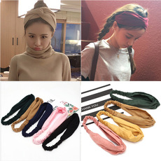 New Cross Tight Hair Band Washing Face Hair Band Women's Solid Color Hair Accessories Korean fabric heat press New Cross Tight Hair Band Washing Face Hair Band Women's Solid Color Hair Accessories Korean fabric heat press