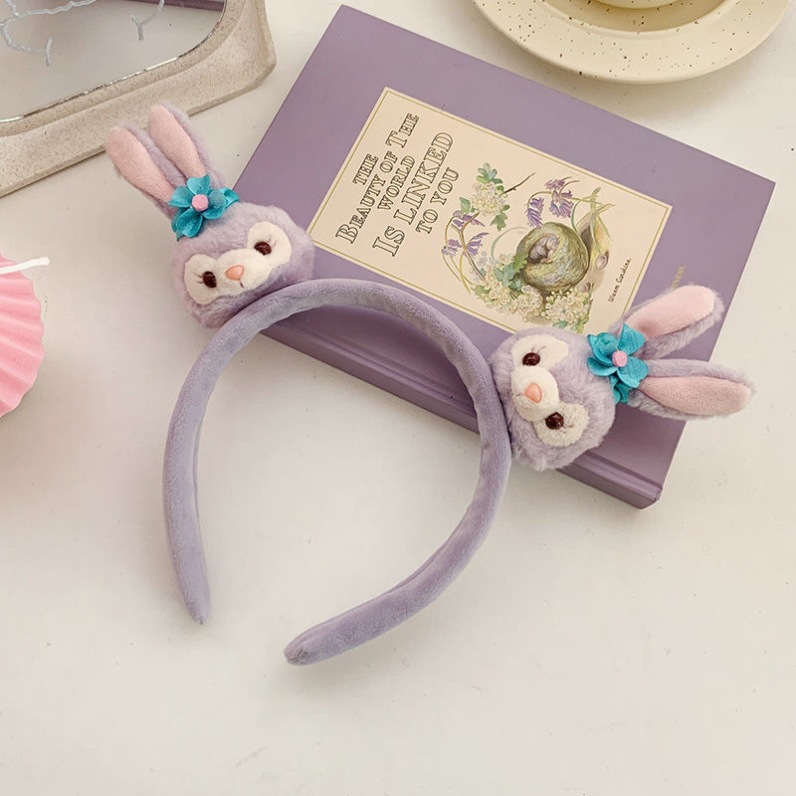 fabric heat press Style Headband Cute Hairpin Cartoon Ling Na Bei Er Headband Plush Washing Face Hair Band