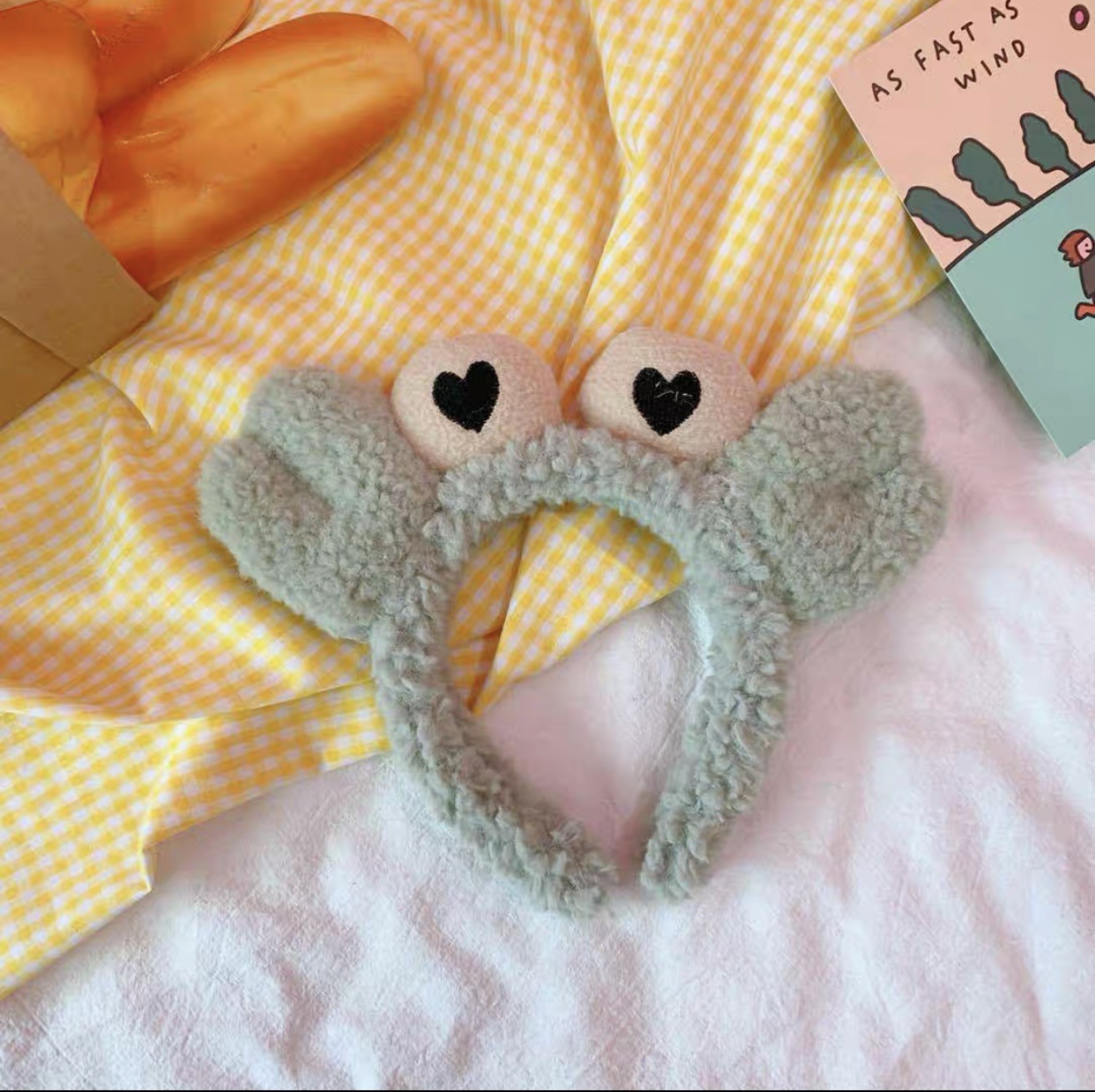 fabric heat press Flower Headband Cute Plush Flower Headband Mickey Headband Cartoon Hair Pin Headwear for Girls