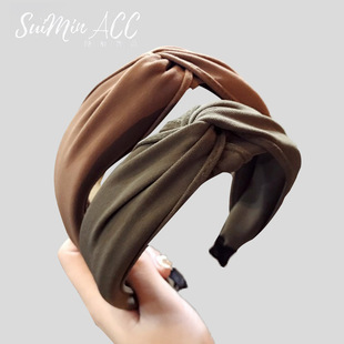 fabric heat press Headband Wide Edge Texture Pearl Rhinestone Headband Letter Satin Hair Tie Fairy Face Wash Headband