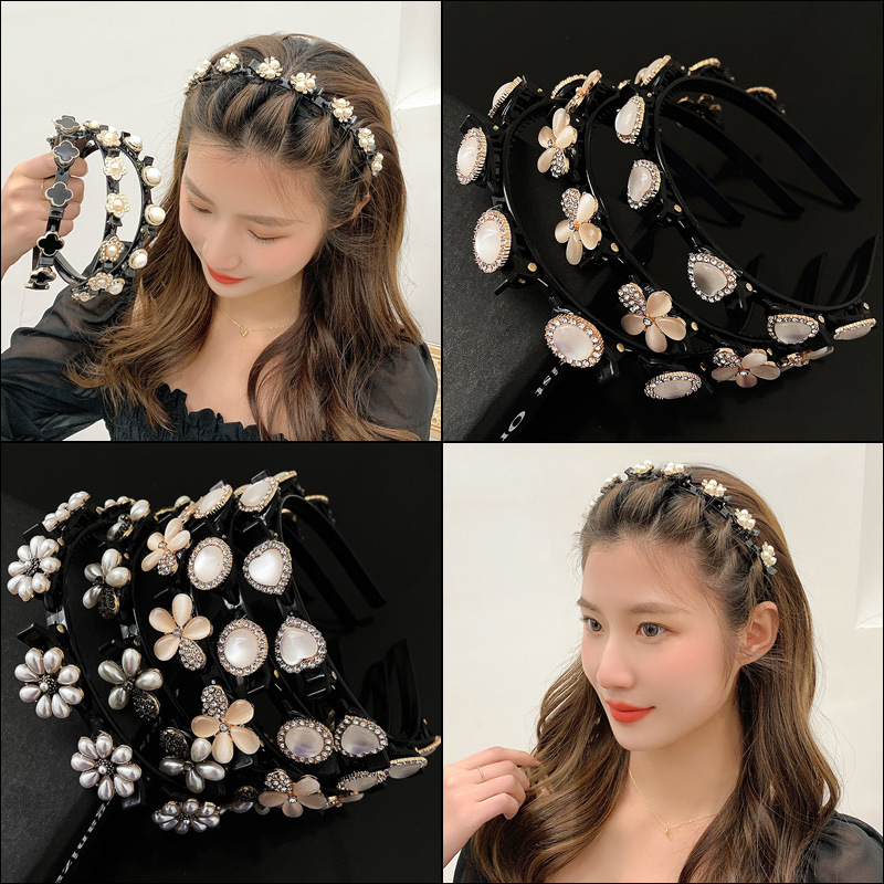 fabric heat press Lazy Headband Bangs Hair Patch Grip Headband Adult Temperament Anti-Fall Headband for Women
