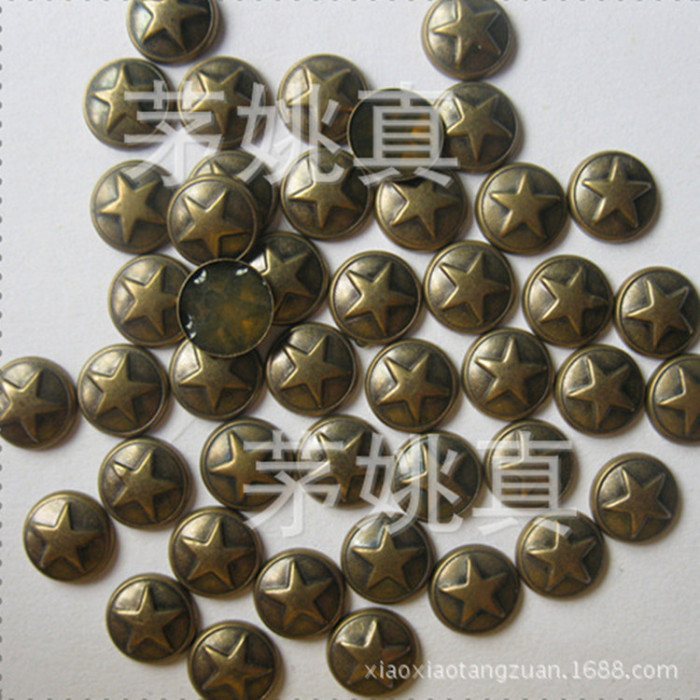 The circular copper Bronze Star drilling hot chip 8mm round copper gun color printing The circular copper Bronze Star drilling hot chip 8mm round copper gun color printing