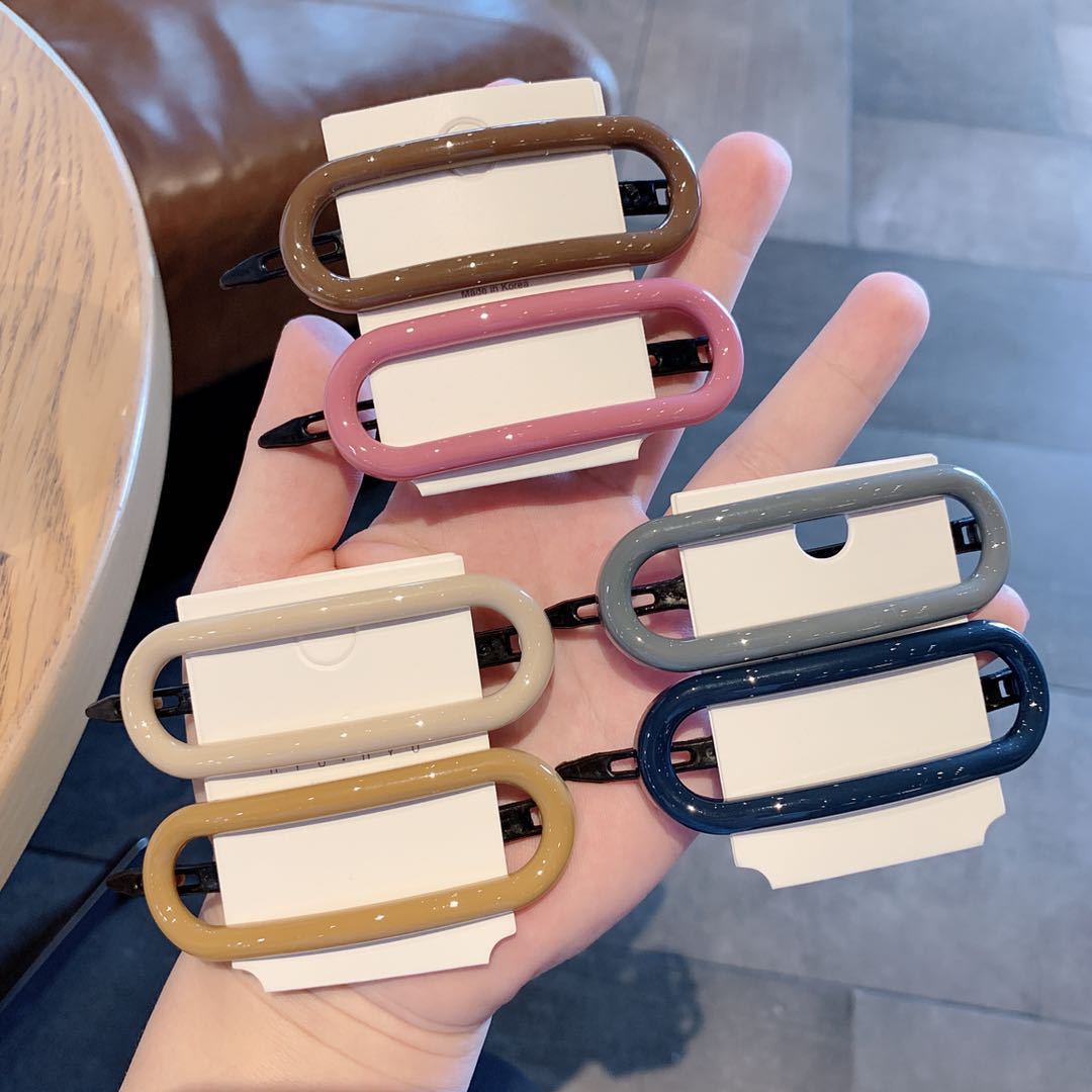 South Korea east gate with resin color one word clip ins hyun a frog buckle clip versatile teenage bangs hair clip