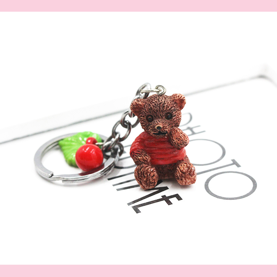 The New creative cartoon animal resin bear key chain bag pendant bear doll, decorative buckle, pendant key ring The New creative cartoon animal resin bear key chain bag pendant bear doll, decorative buckle, pendant key ring