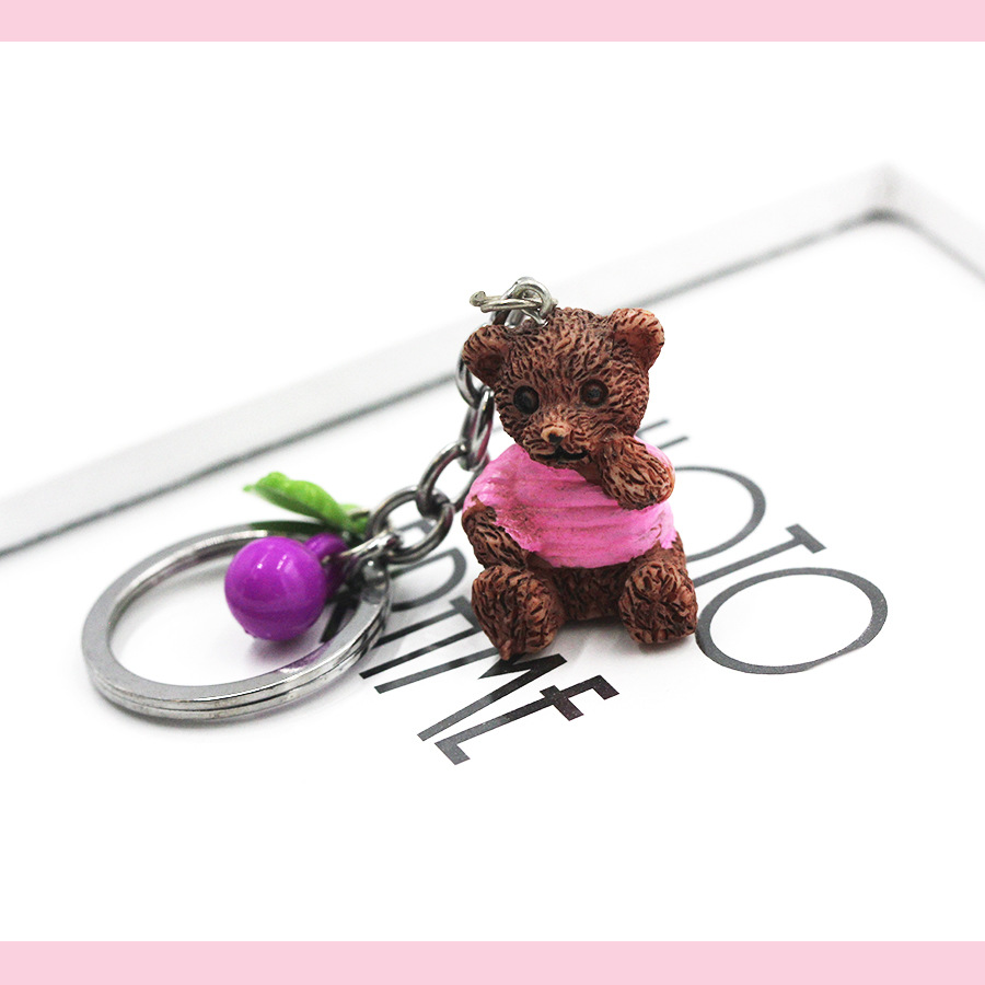 The New creative cartoon animal resin bear key chain bag pendant bear doll, decorative buckle, pendant key ring The New creative cartoon animal resin bear key chain bag pendant bear doll, decorative buckle, pendant key ring