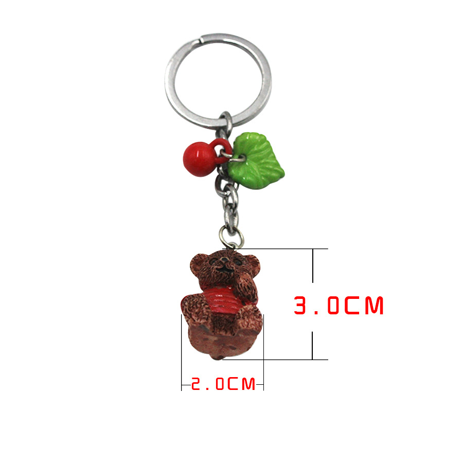 The New creative cartoon animal resin bear key chain bag pendant bear doll, decorative buckle, pendant key ring The New creative cartoon animal resin bear key chain bag pendant bear doll, decorative buckle, pendant key ring
